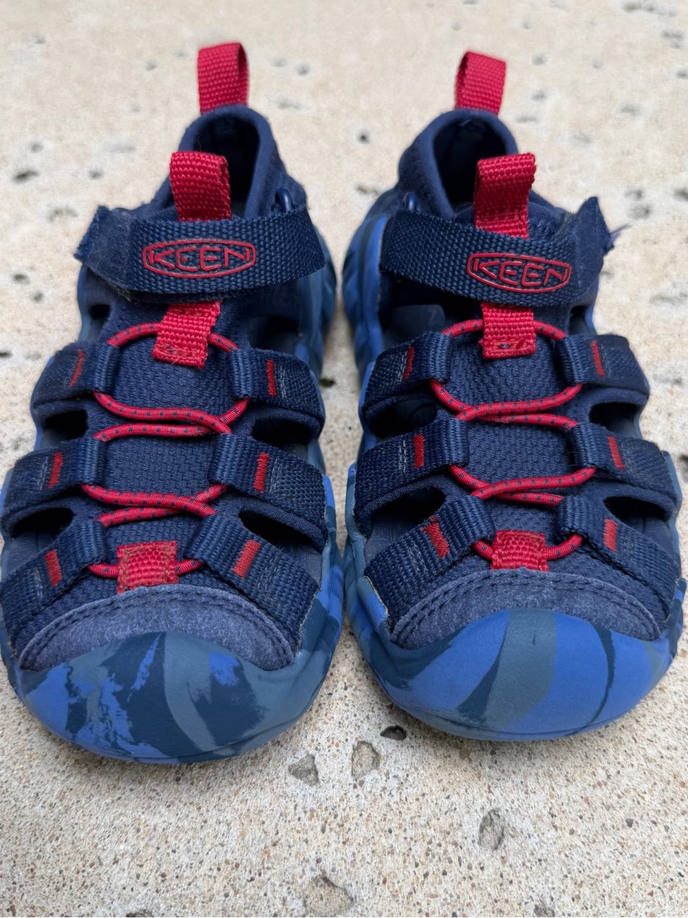 KEEN Kids Navy and Red Hyperport H2 Water Sandal